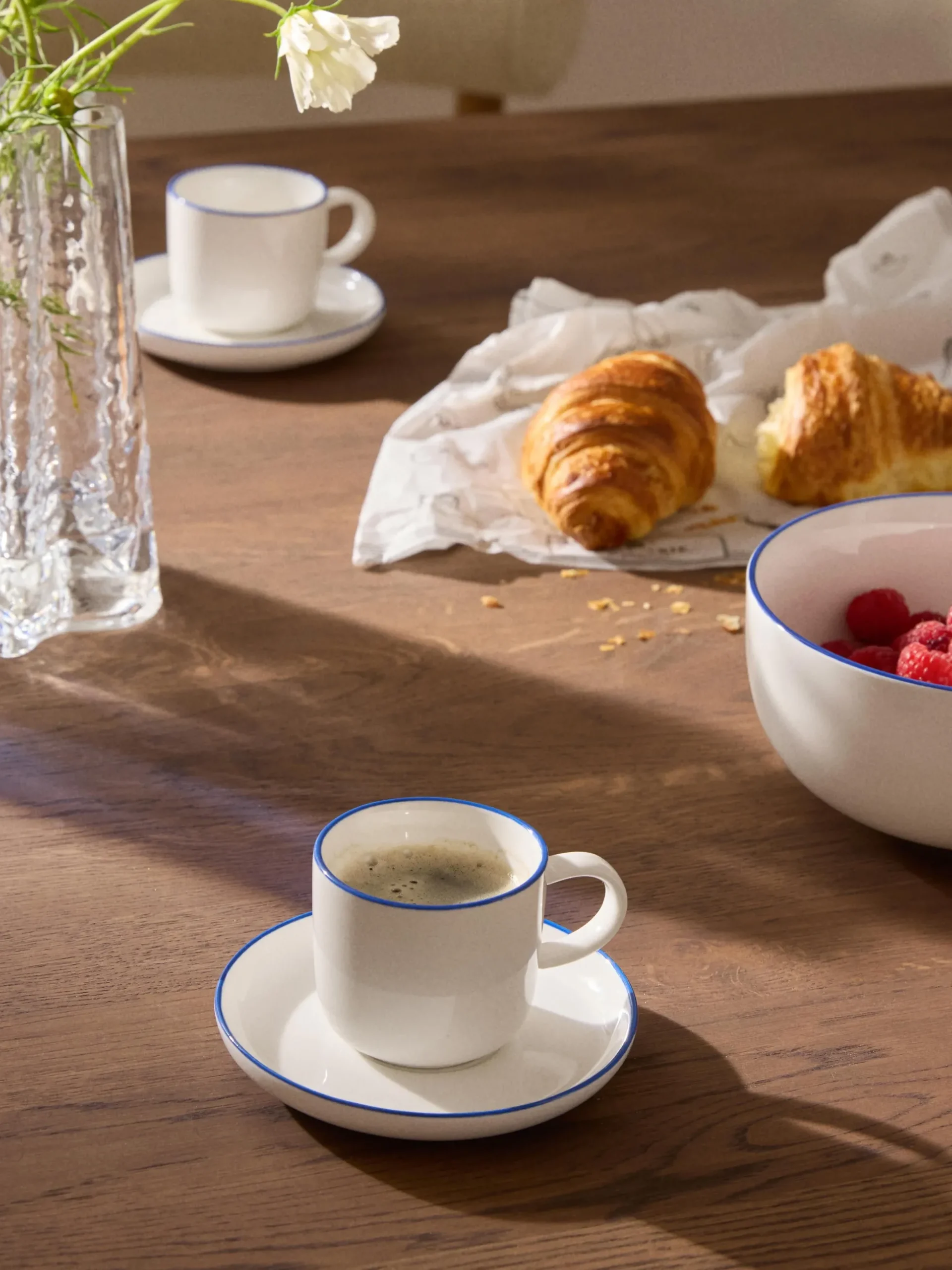 Tazzine da espresso con piattino in porcellana Facile 2 pz