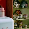 Teiera fatta a mano con smalto reattivo 70's