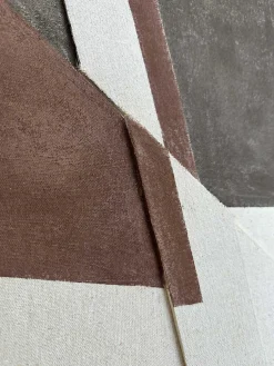 Tela dipinta a mano con cornice Brown Shapes