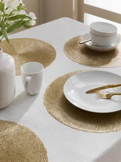 Tovagliette americane rotonde con frange Linda 6 pz