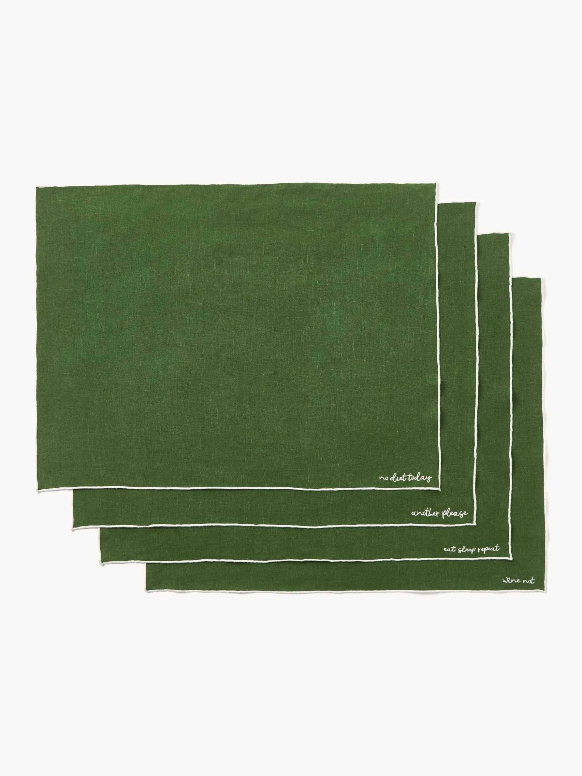 Tovagliette in lino con ricamo Cosmo 4 pz