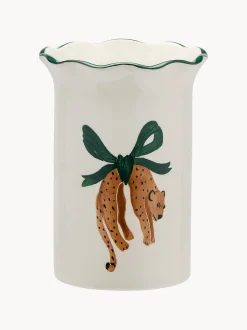 Vaso dipinto a mano Leopard, alt. 21 cm