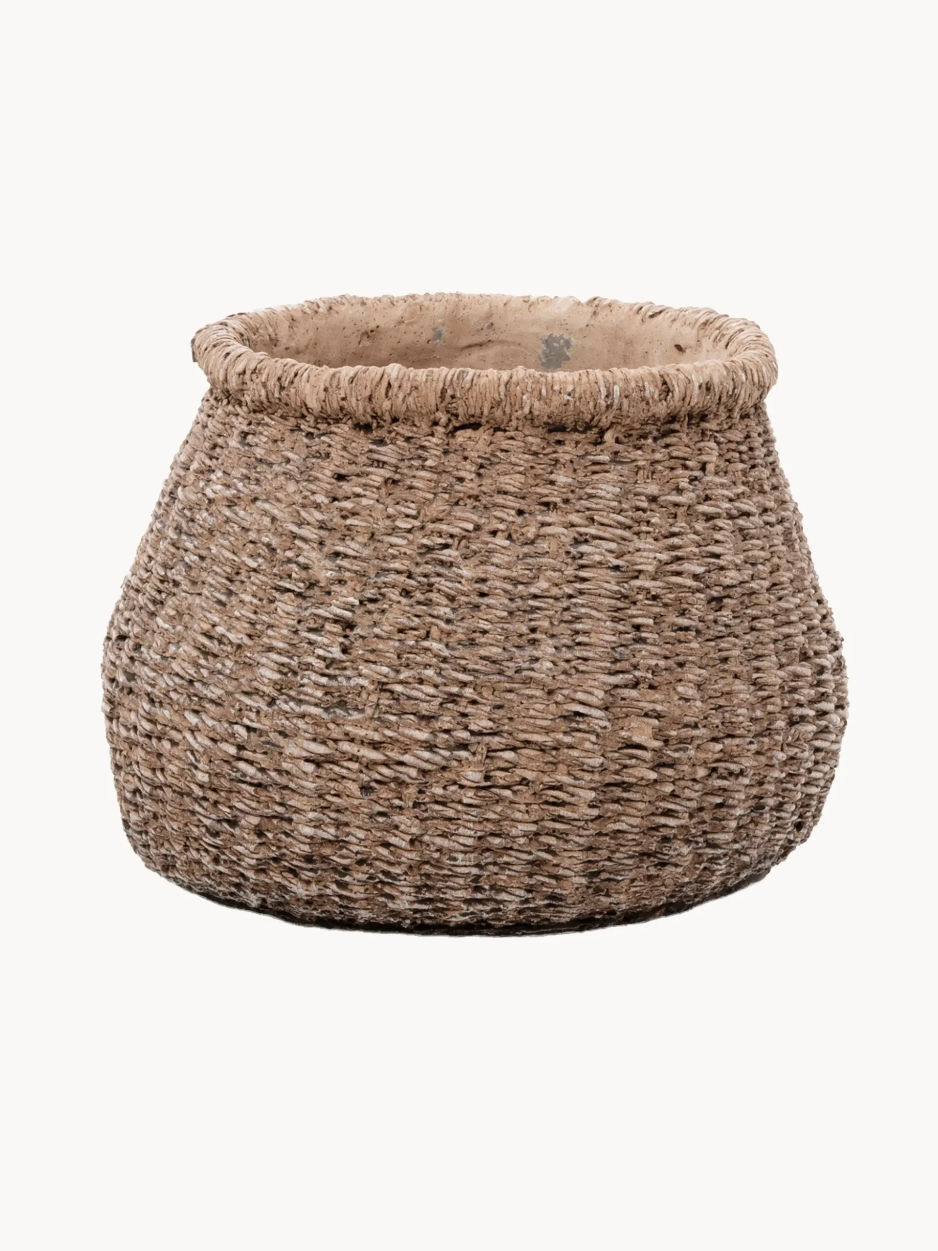 Vaso in cemento fatto a mano Faux-Puff, alt. 13 cm