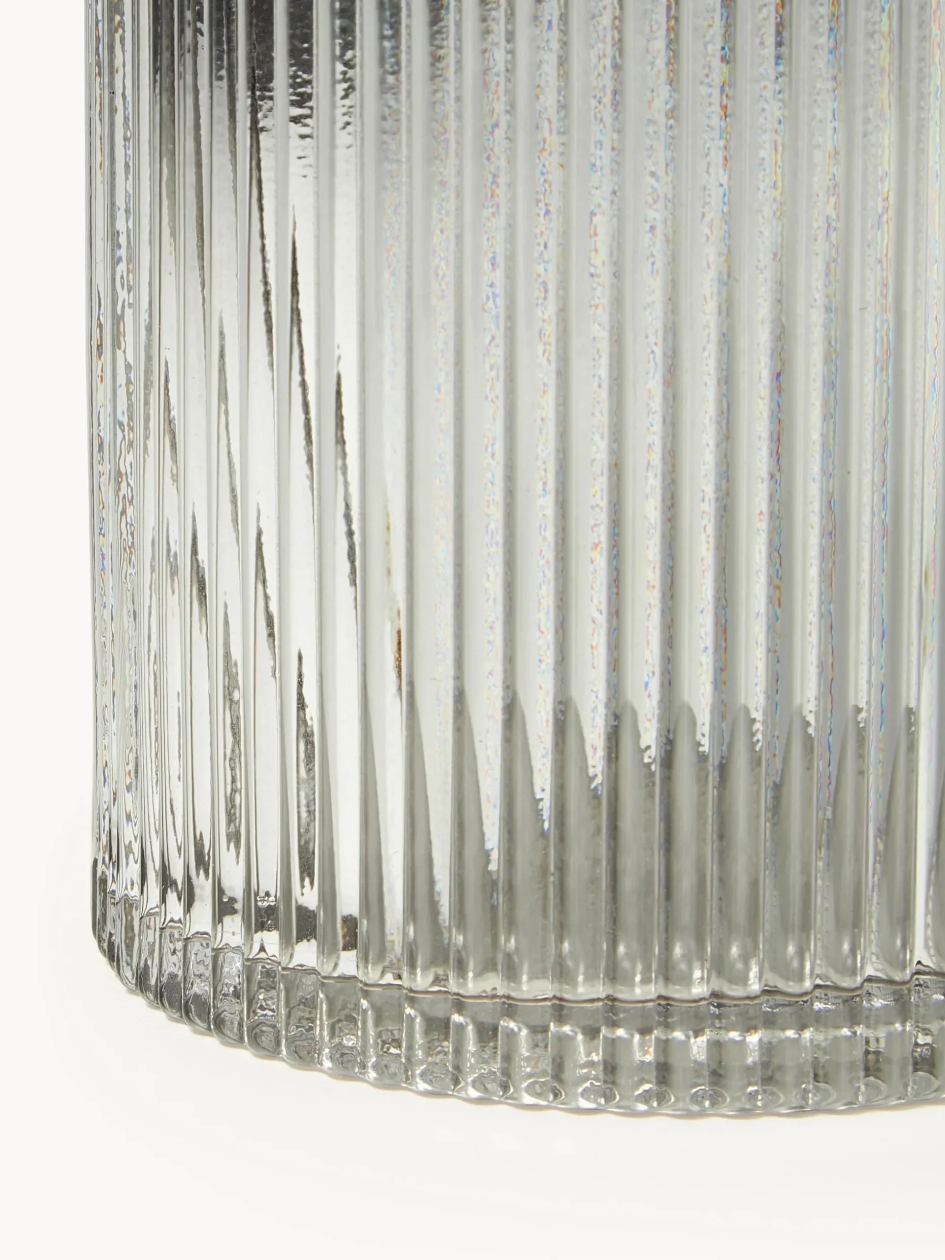 Vaso in vetro con superficie millerighe Lija, alt. 30 cm