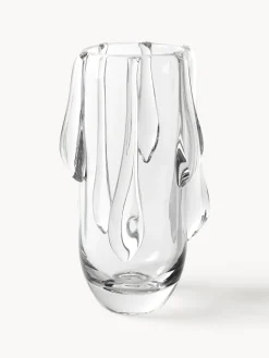 Vaso in vetro effetto colato Carliz, alt. 27 cm