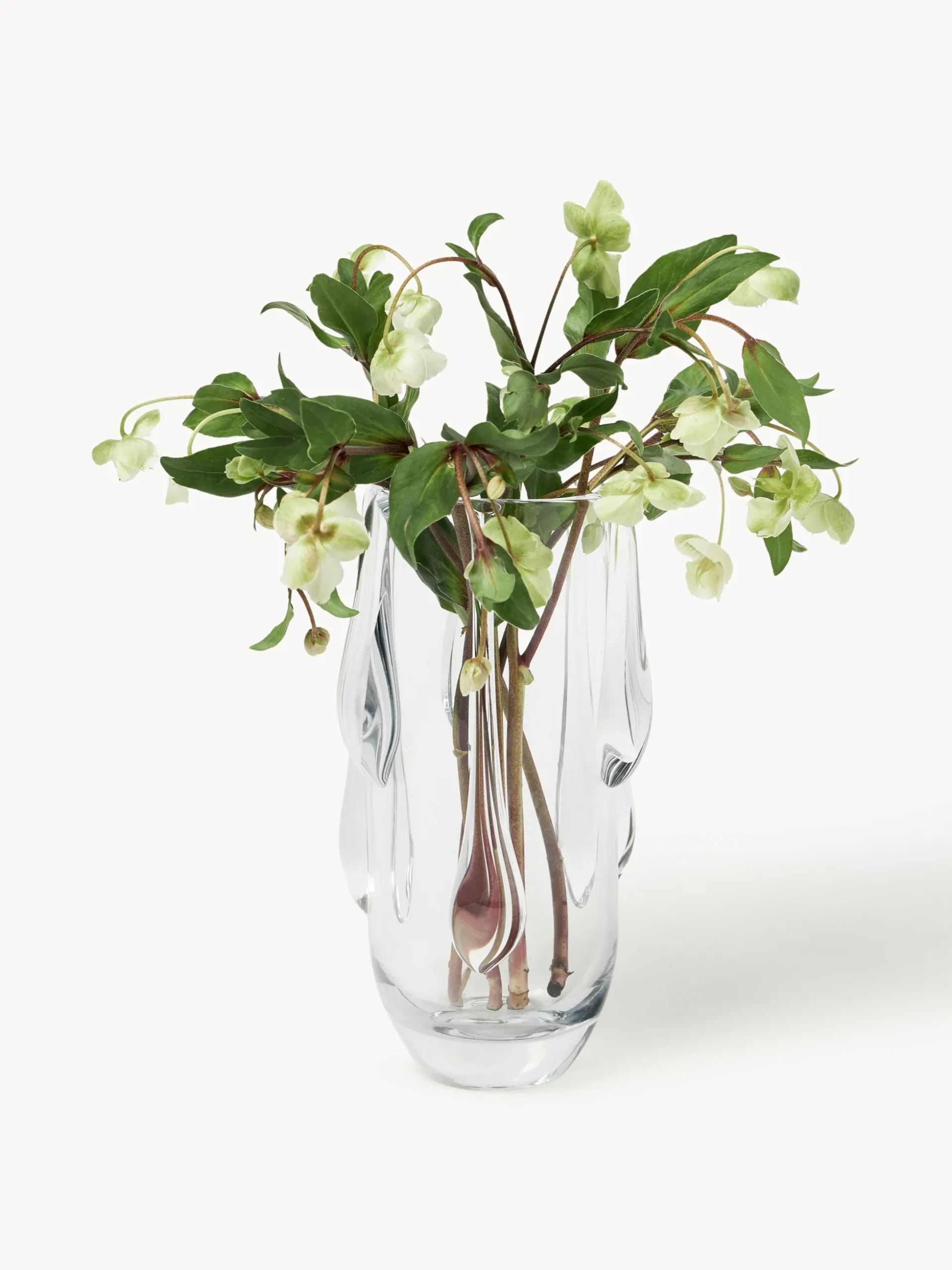 Vaso in vetro effetto colato Carliz, alt. 27 cm