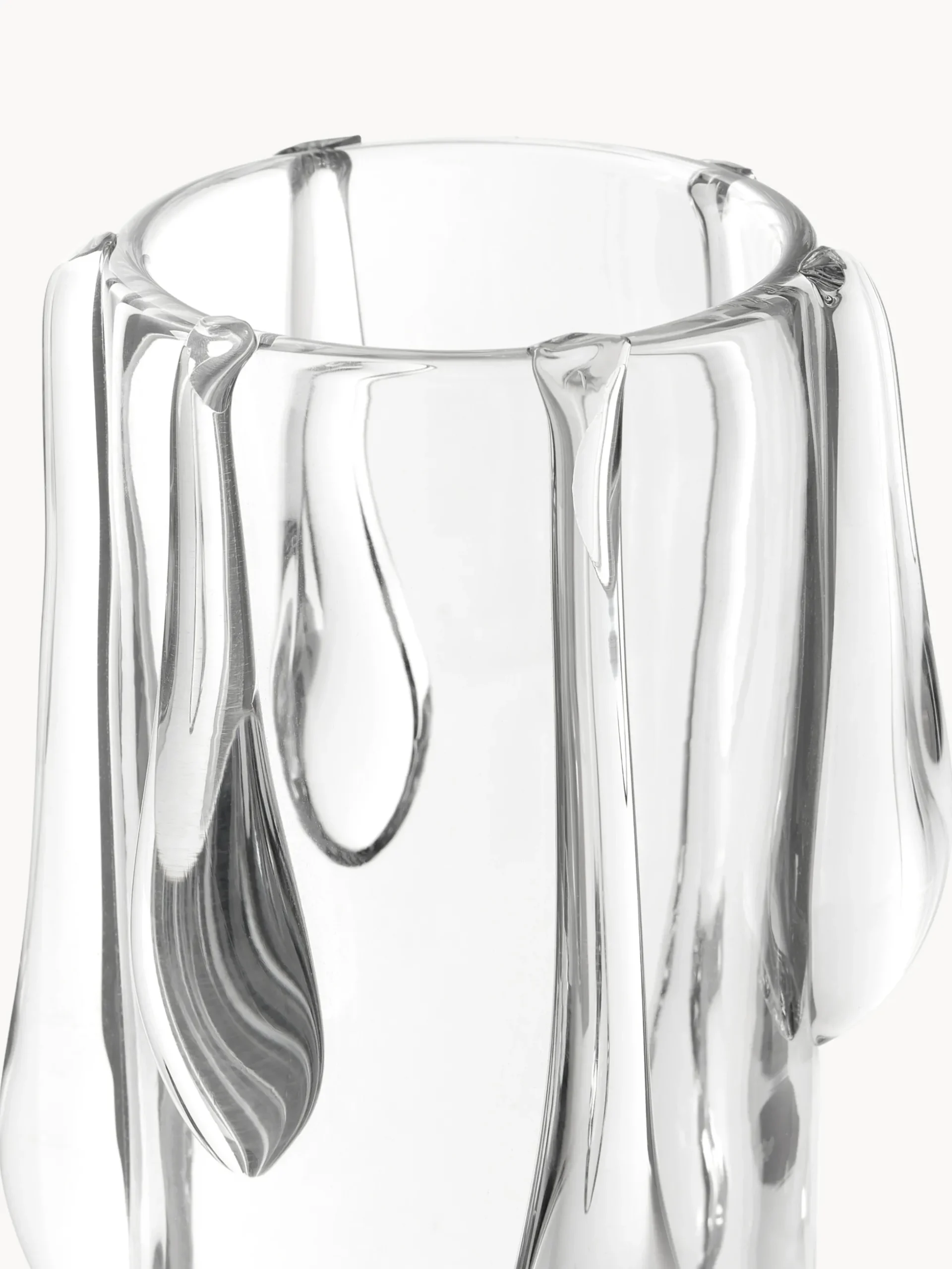 Vaso in vetro effetto colato Carliz, alt. 27 cm