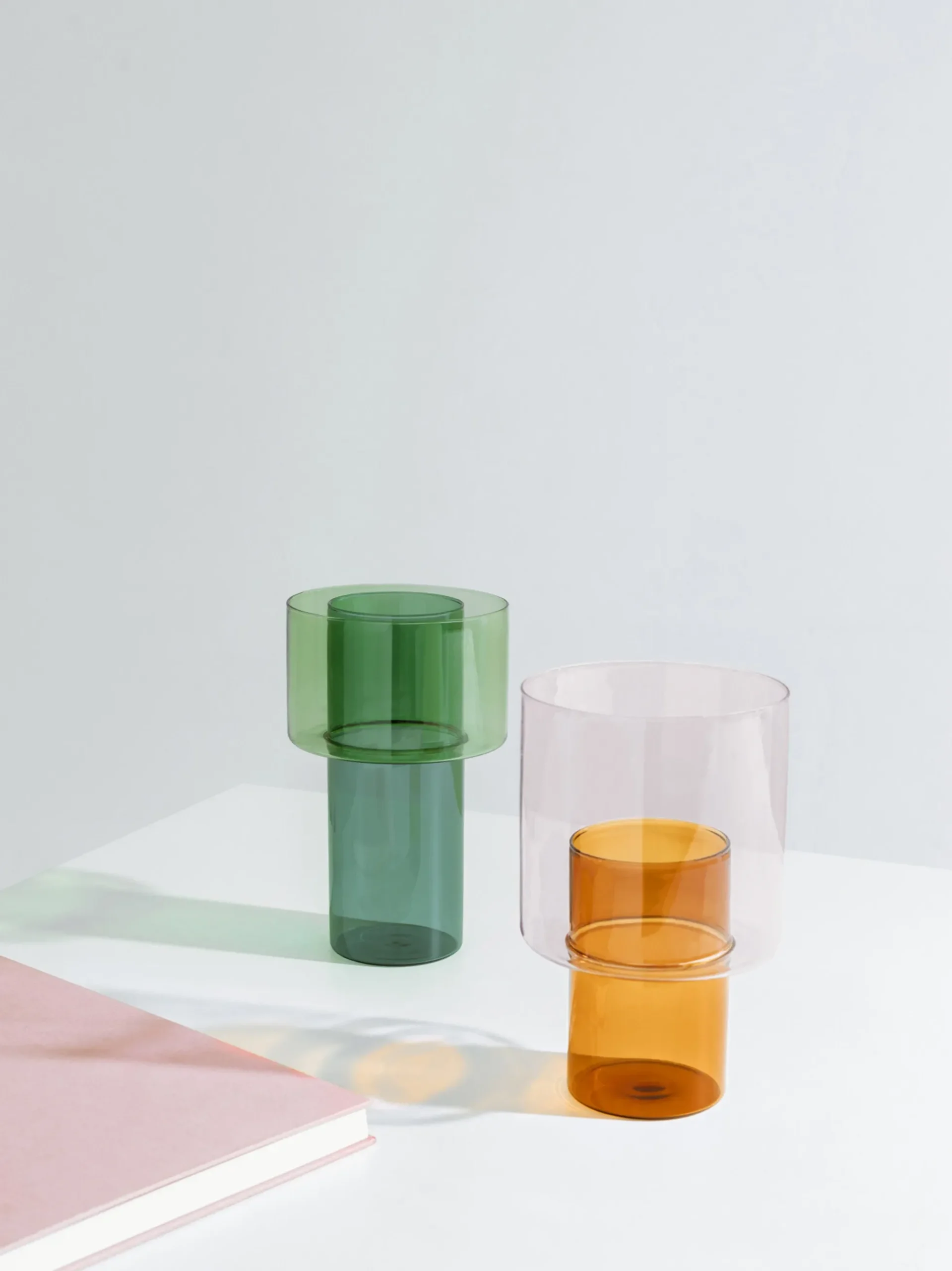 Vaso in vetro fatto a mano Boreale, alt. 21 cm