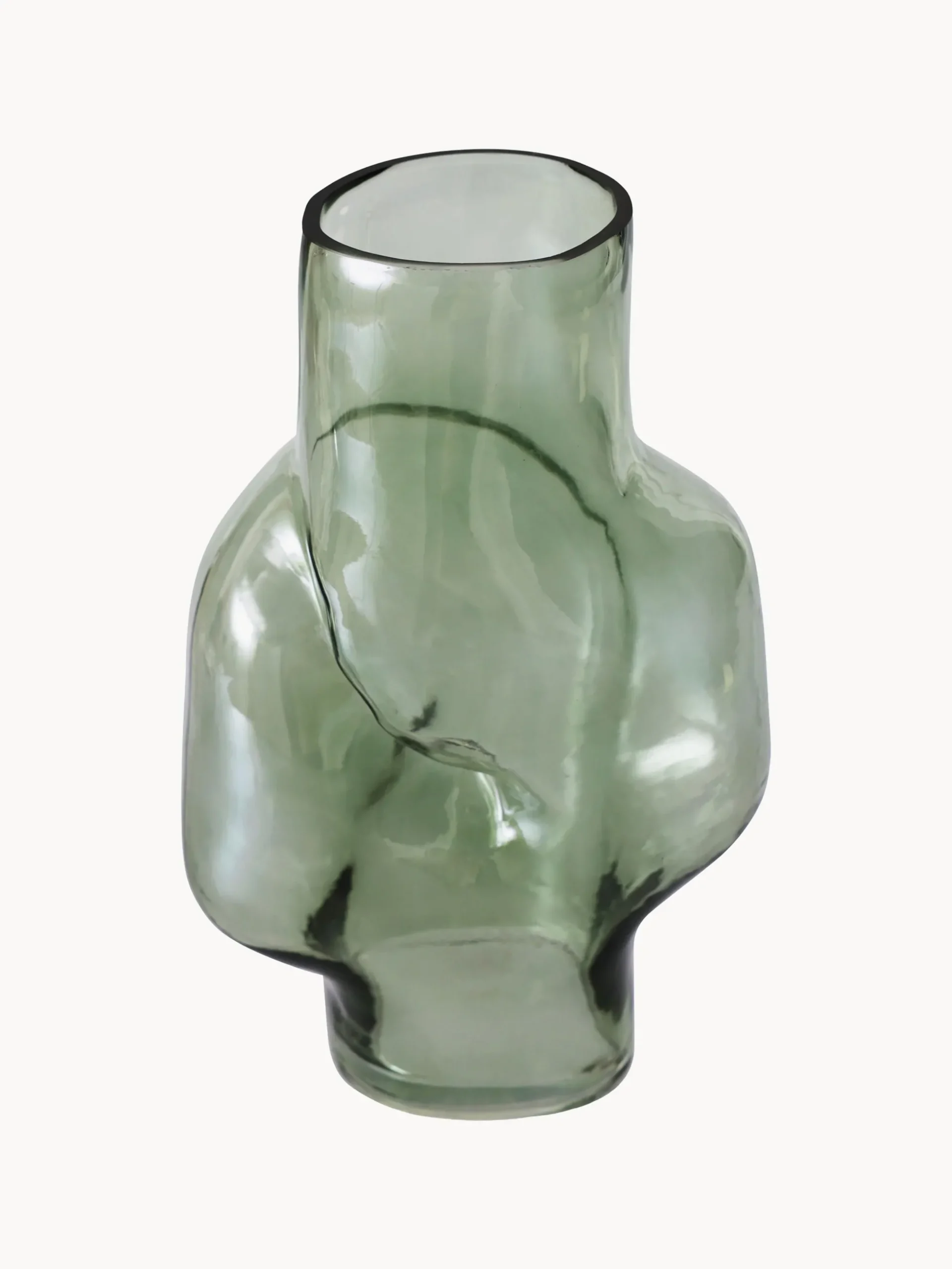 Vaso in vetro fatto a mano Gleam, Alt. 32 cm