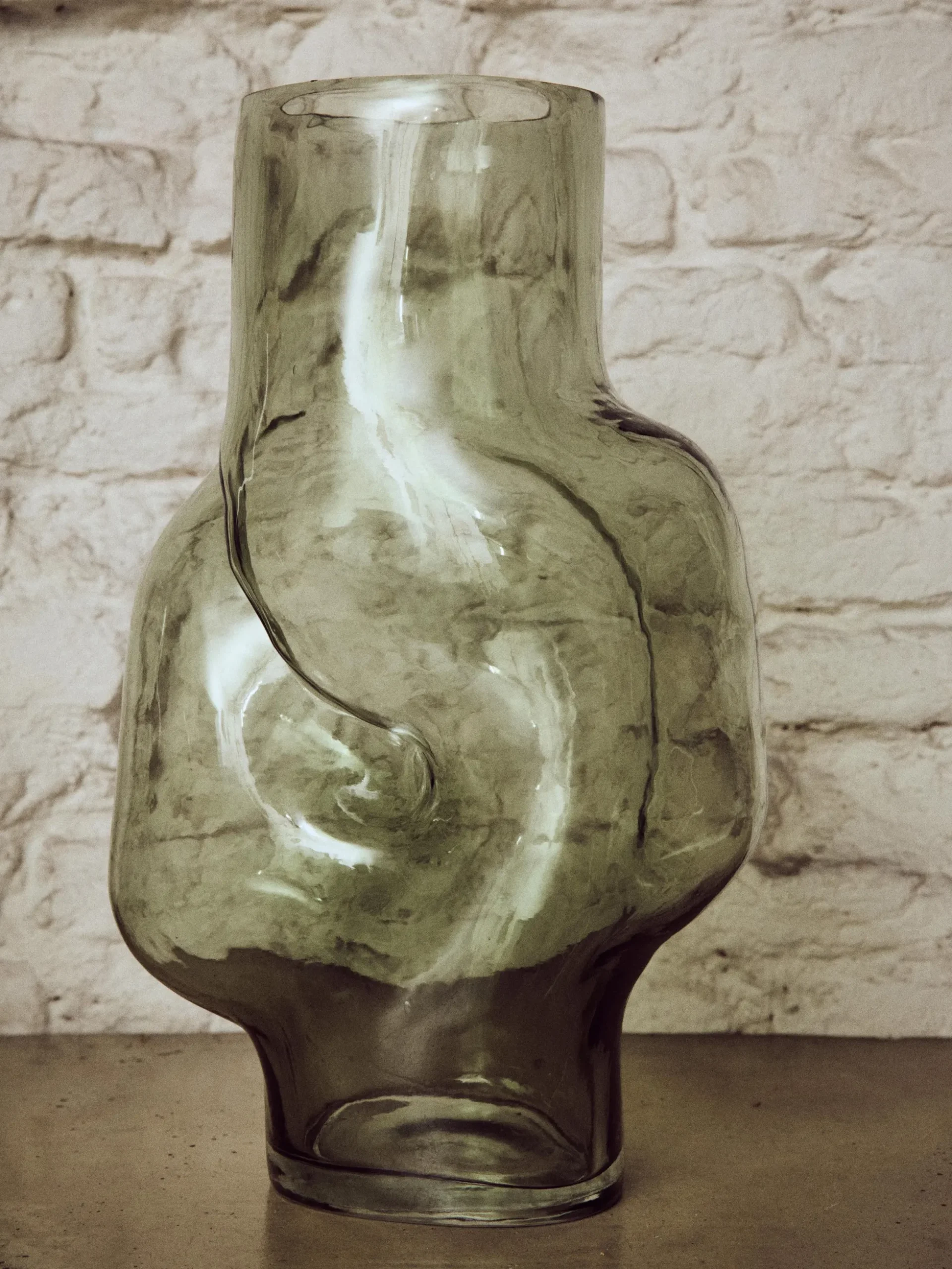 Vaso in vetro fatto a mano Gleam, Alt. 32 cm