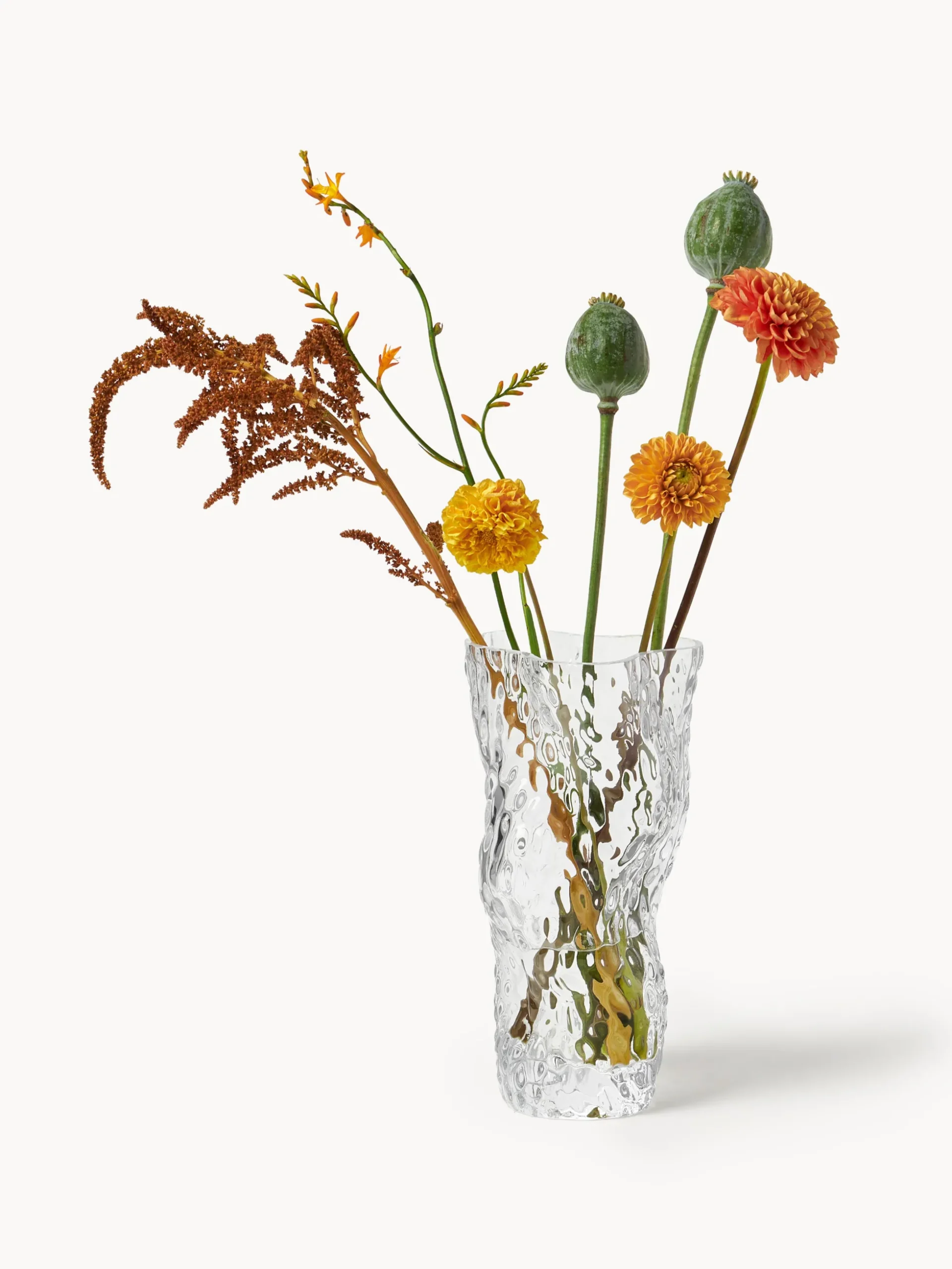 Vaso in vetro soffiato Ostrea Rock, alt. 30 cm