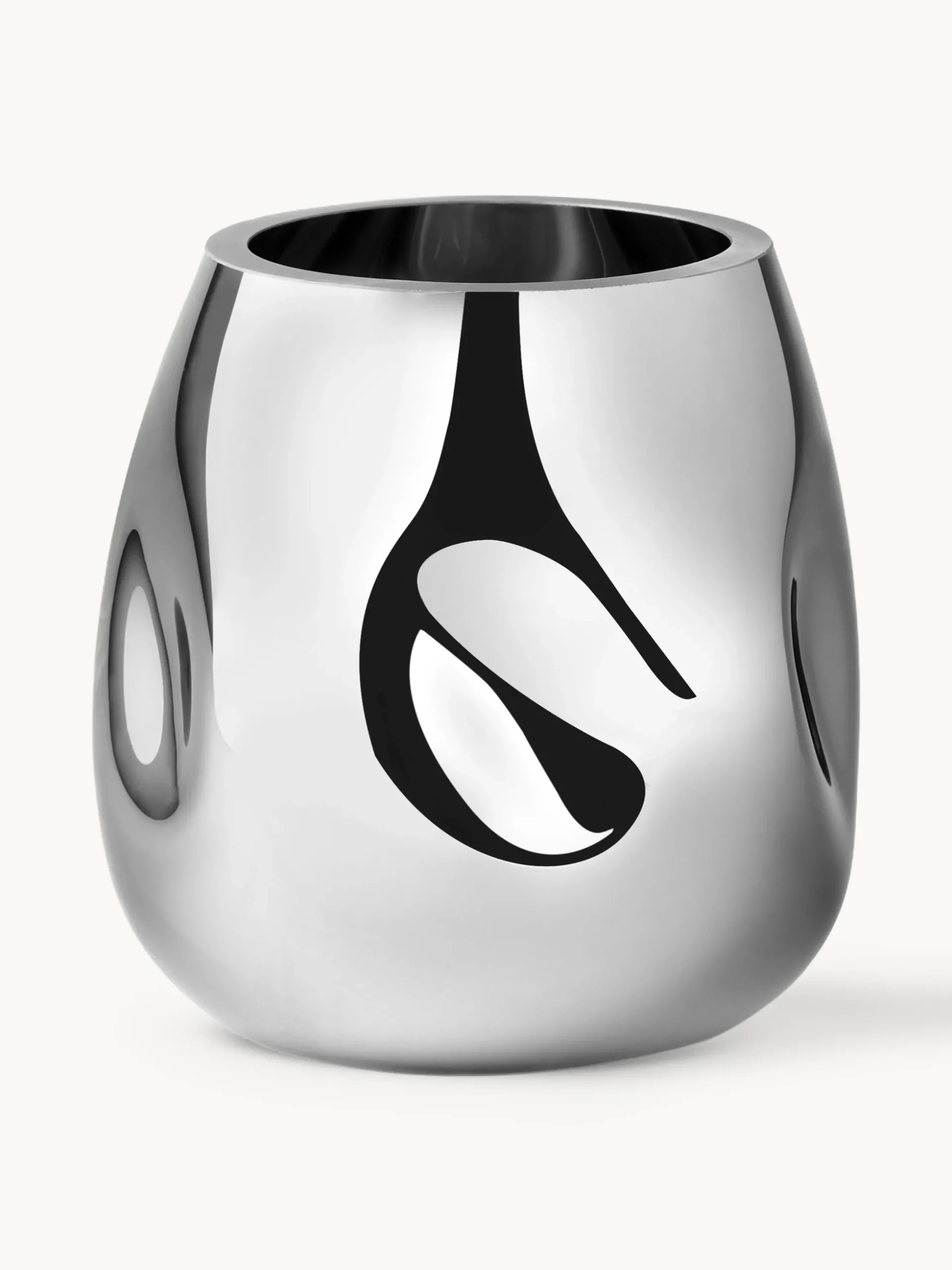 Vaso piccolo in vetro soffiato Mirror, alt. 17 cm