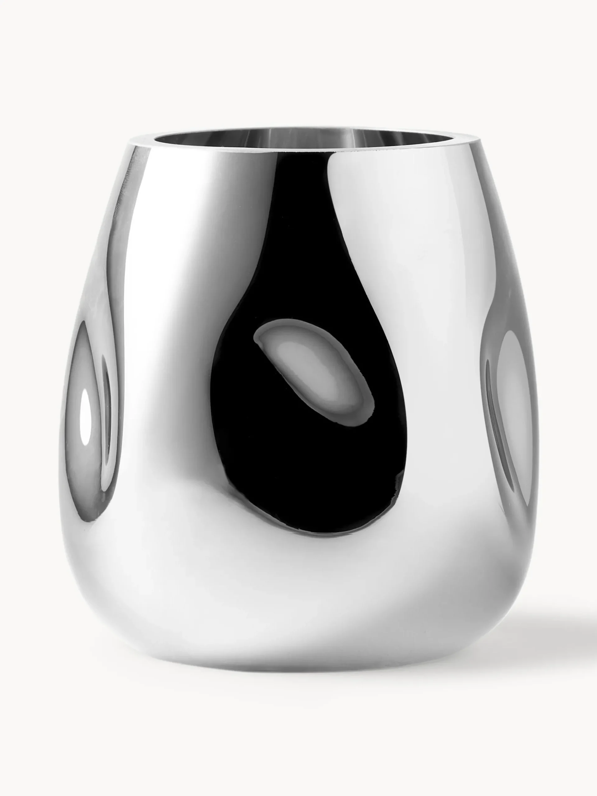 Vaso piccolo in vetro soffiato Mirror, alt. 17 cm