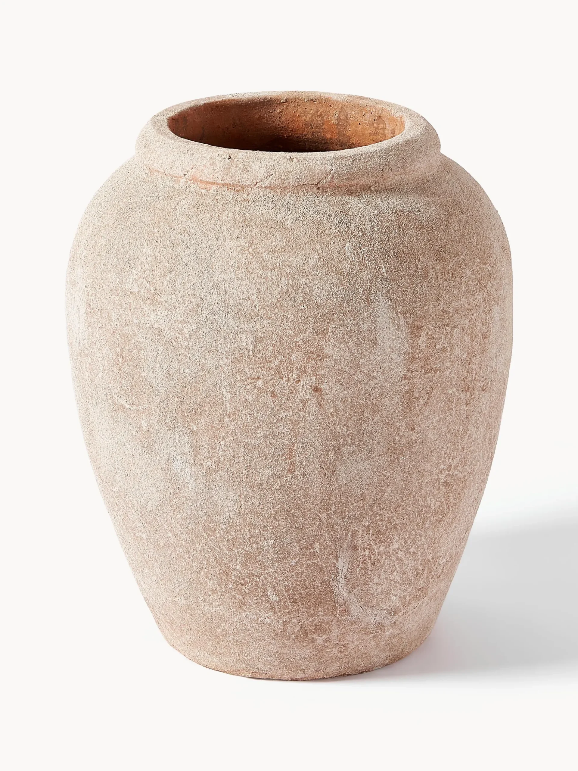 Vaso grande da terra con finitura sabbiata Leana, alt. 50 cm