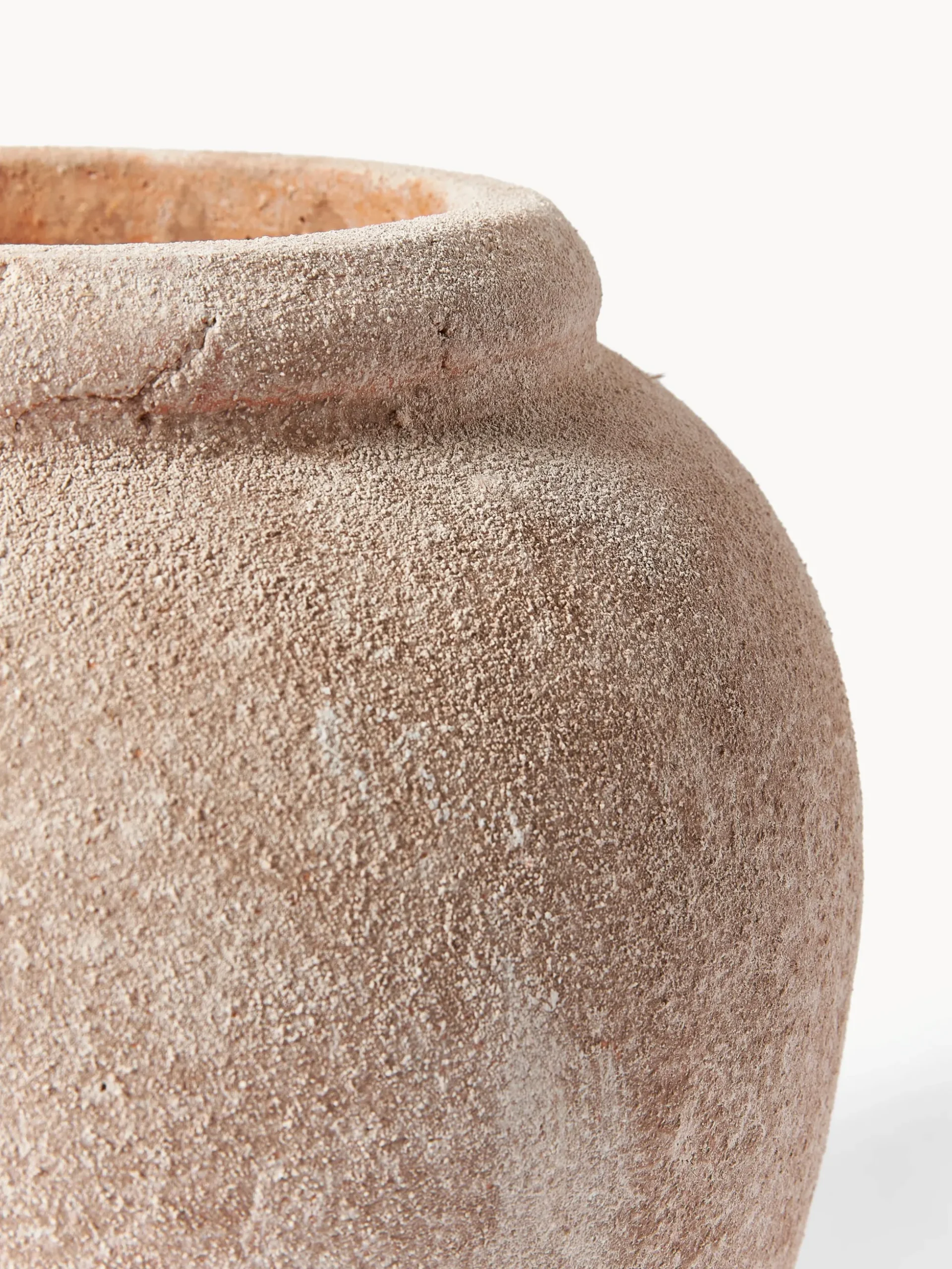 Vaso grande da terra con finitura sabbiata Leana, alt. 50 cm