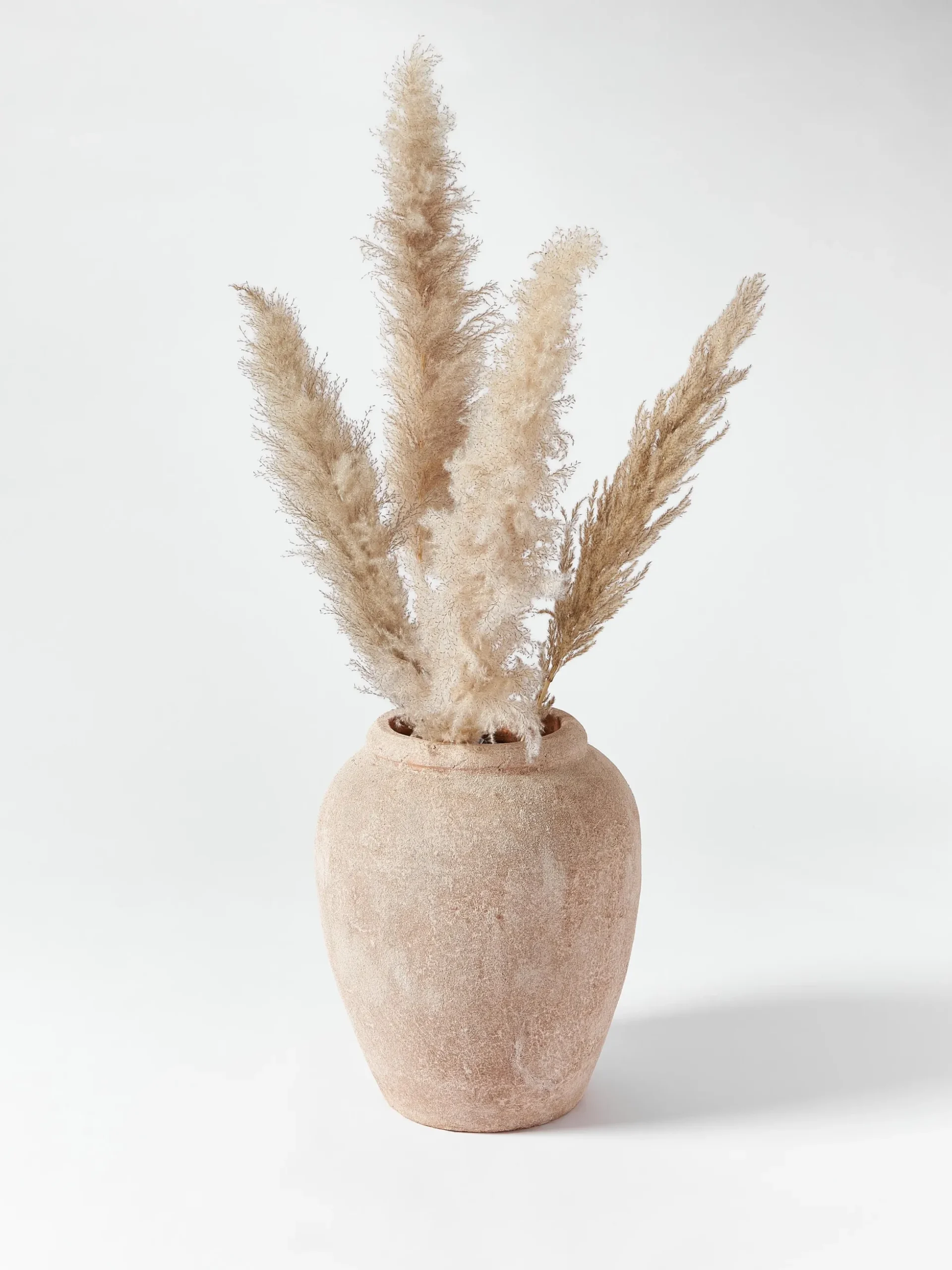 Vaso grande da terra con finitura sabbiata Leana, alt. 50 cm