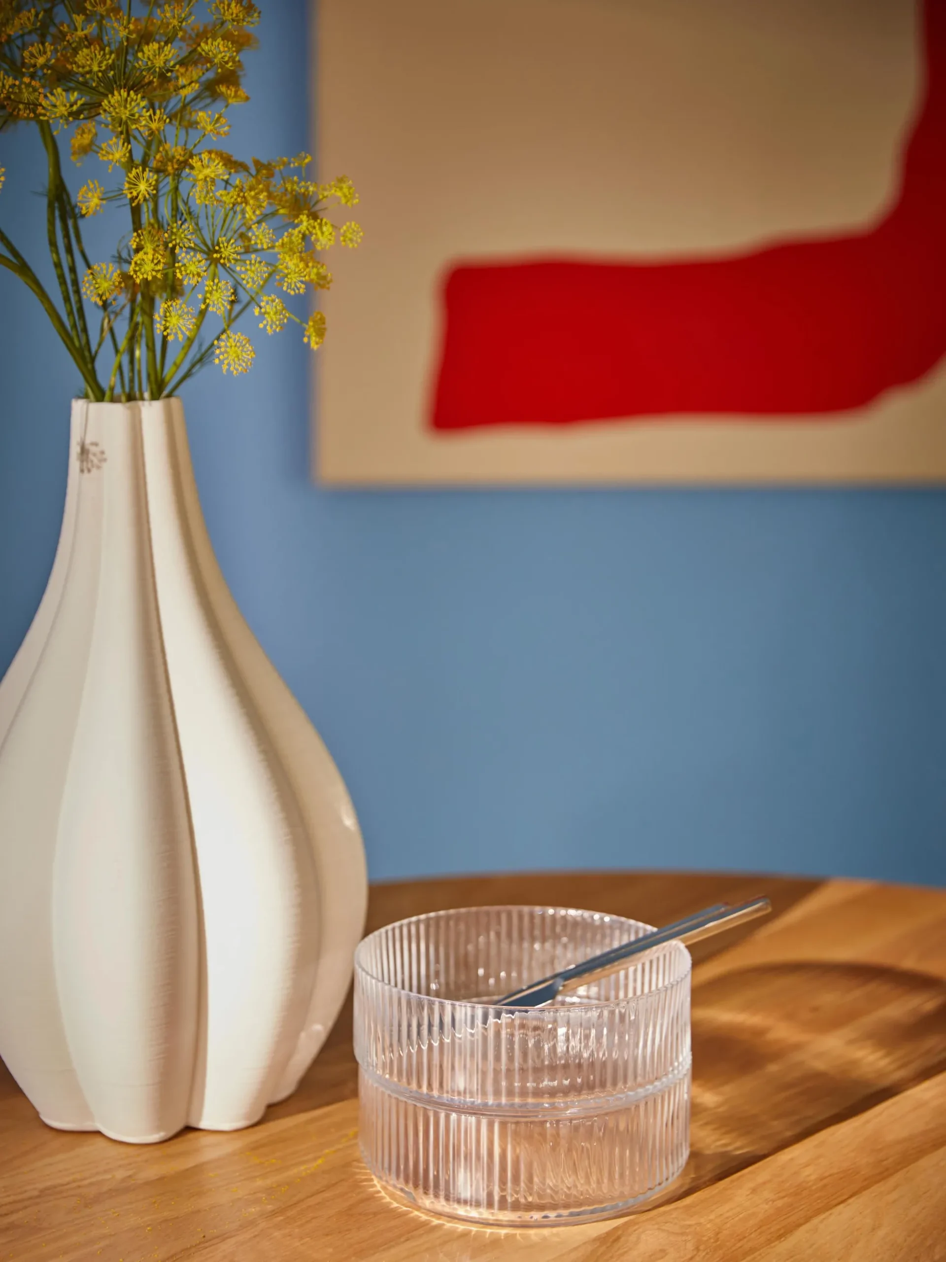 Vaso grande in porcellana con stampa 3D Sonata, alt. 40 cm