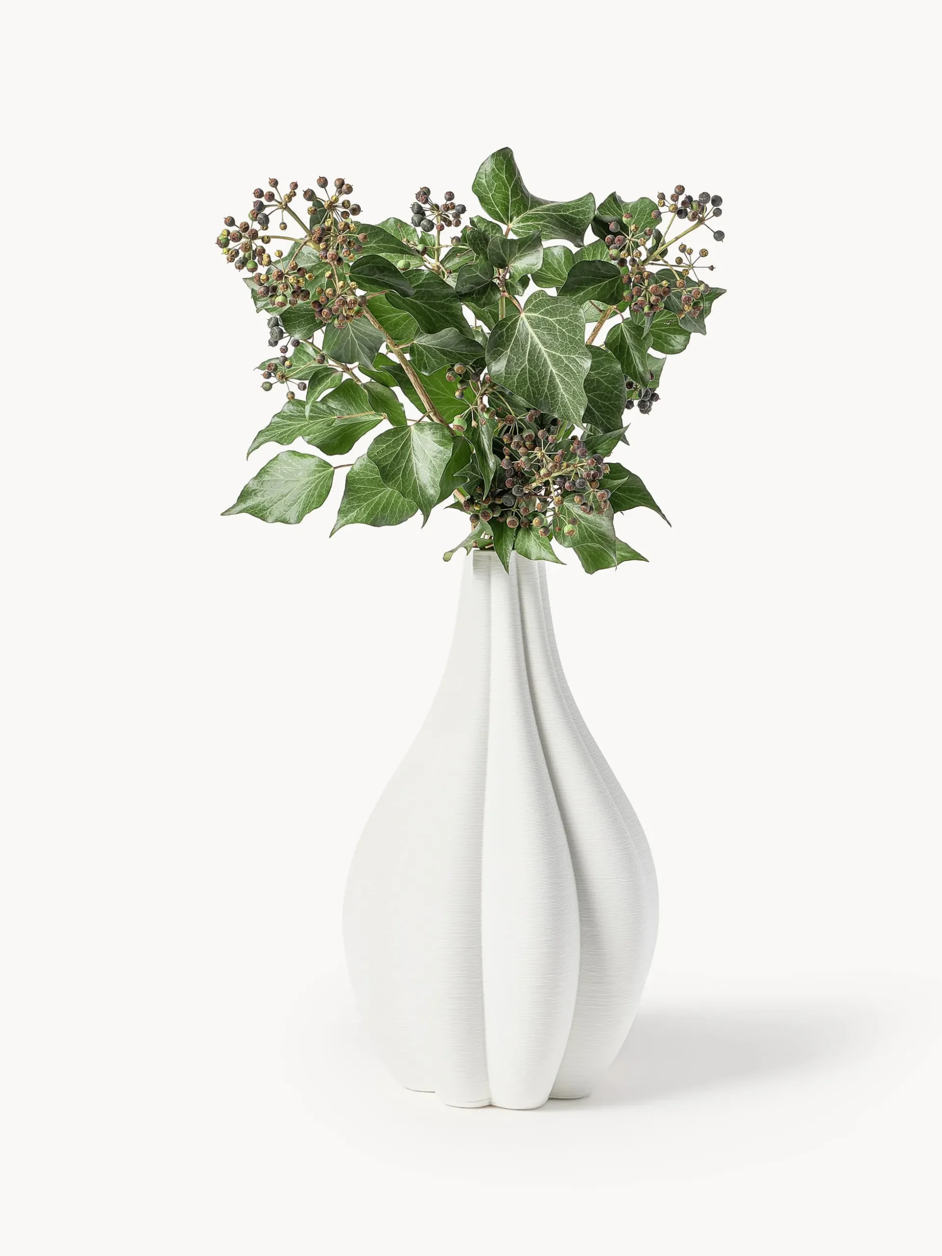 Vaso grande in porcellana con stampa 3D Sonata, alt. 40 cm