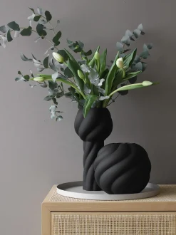 Vaso in ceramica dipinto a mano Twist Pillar, alt. 34 cm