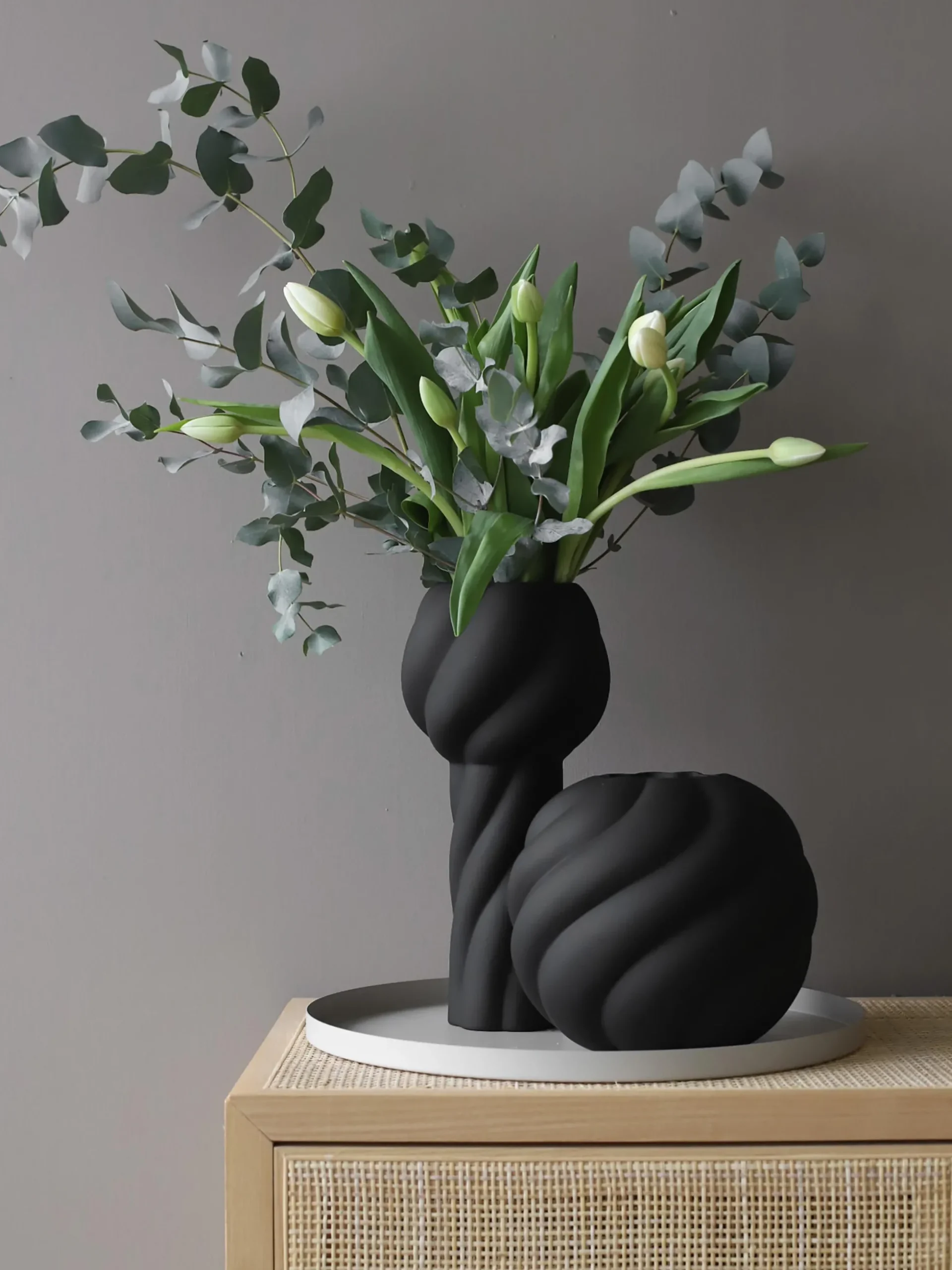 Vaso in ceramica dipinto a mano Twist Ball, alt. 20 cm