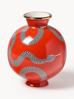 Vaso in porcellana con accenti dorati Eden, alt. 23 cm