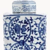 Vaso in porcellana con coperchio Ella, alt. 17 cm