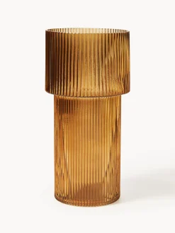 Vaso in vetro con superficie millerighe Lija, alt. 30 cm