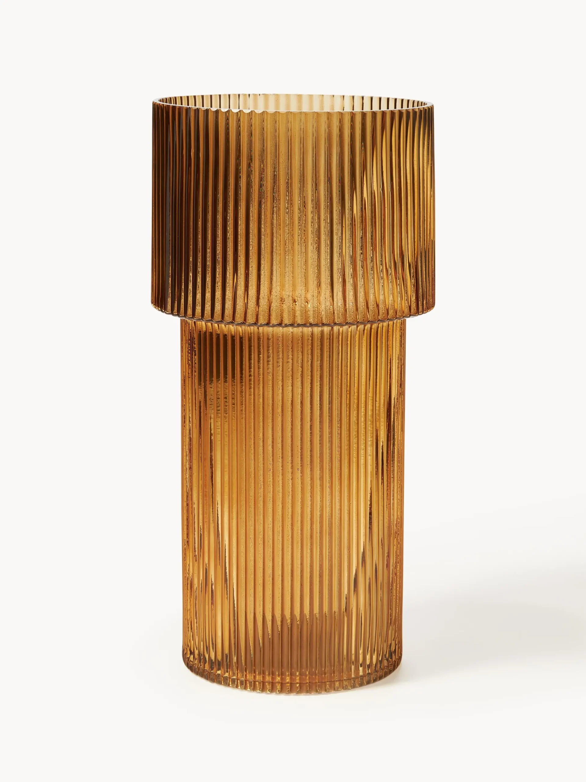 Vaso in vetro con superficie millerighe Lija, alt. 30 cm