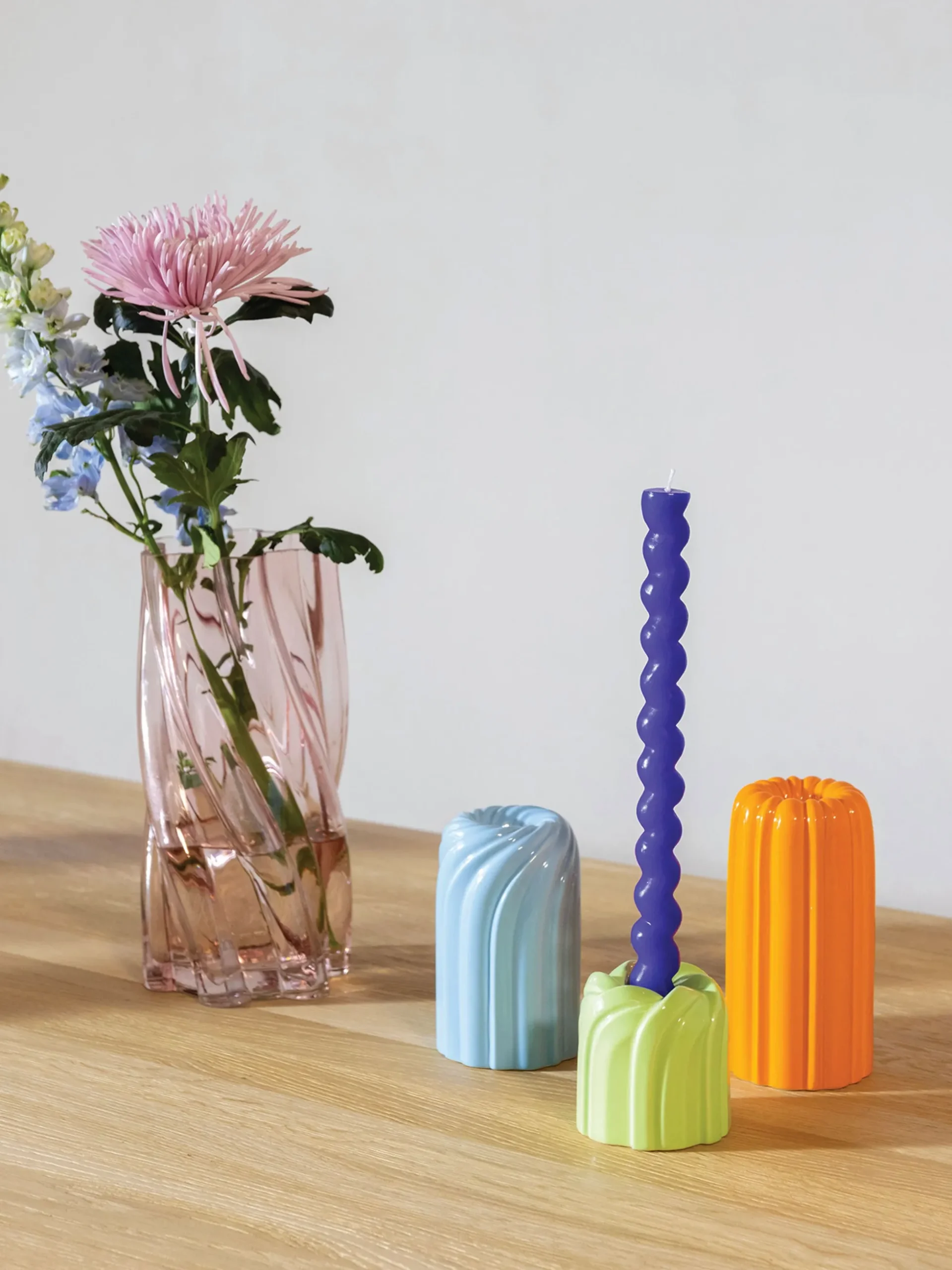 Vaso in vetro Marshmallow, alt. 25 cm