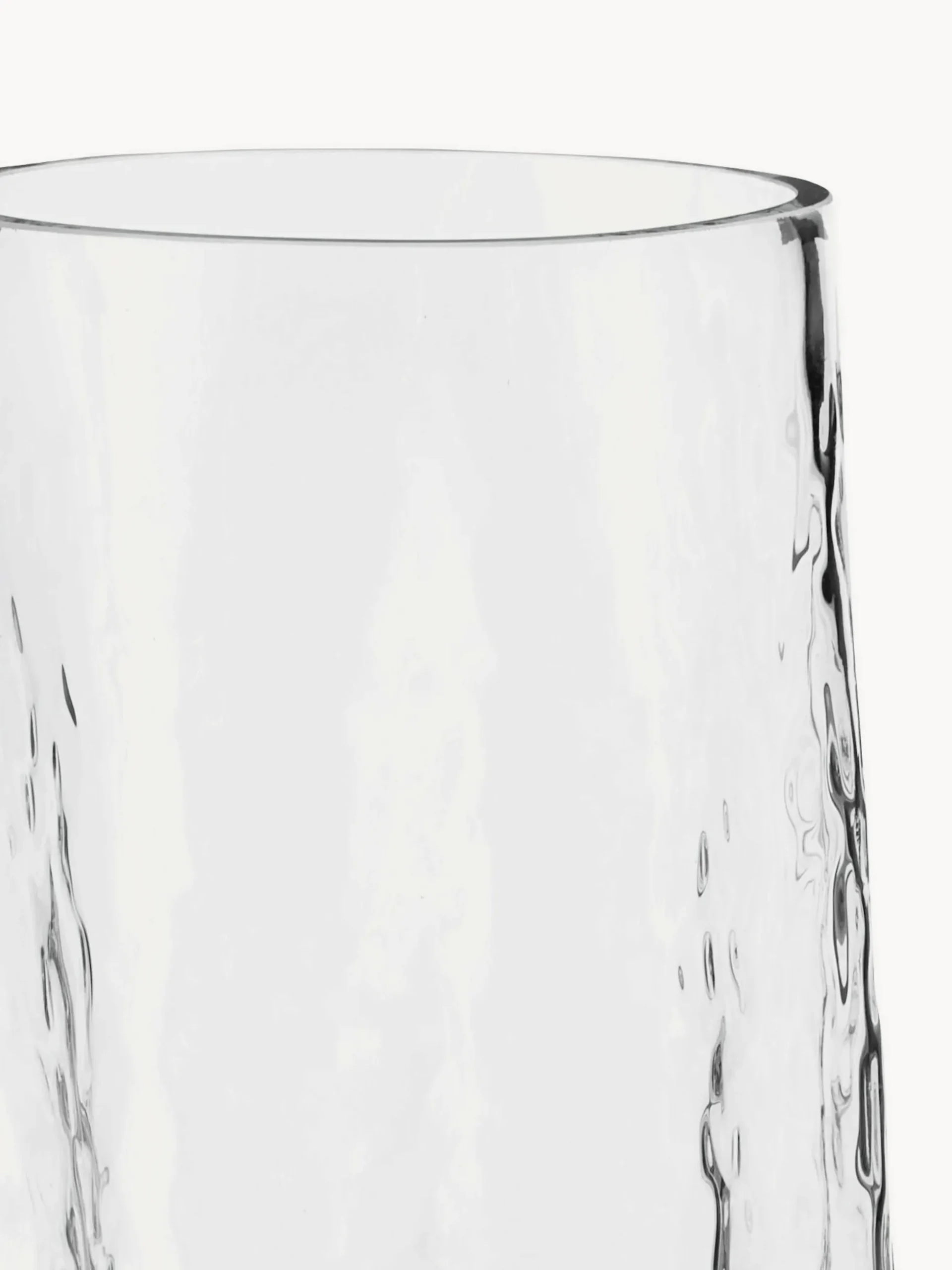 Vaso in vetro soffiato con superficie scanalata Gry, alt. 30 cm