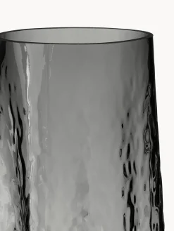 Vaso in vetro soffiato con superficie strutturata Gry, alt. 30 cm