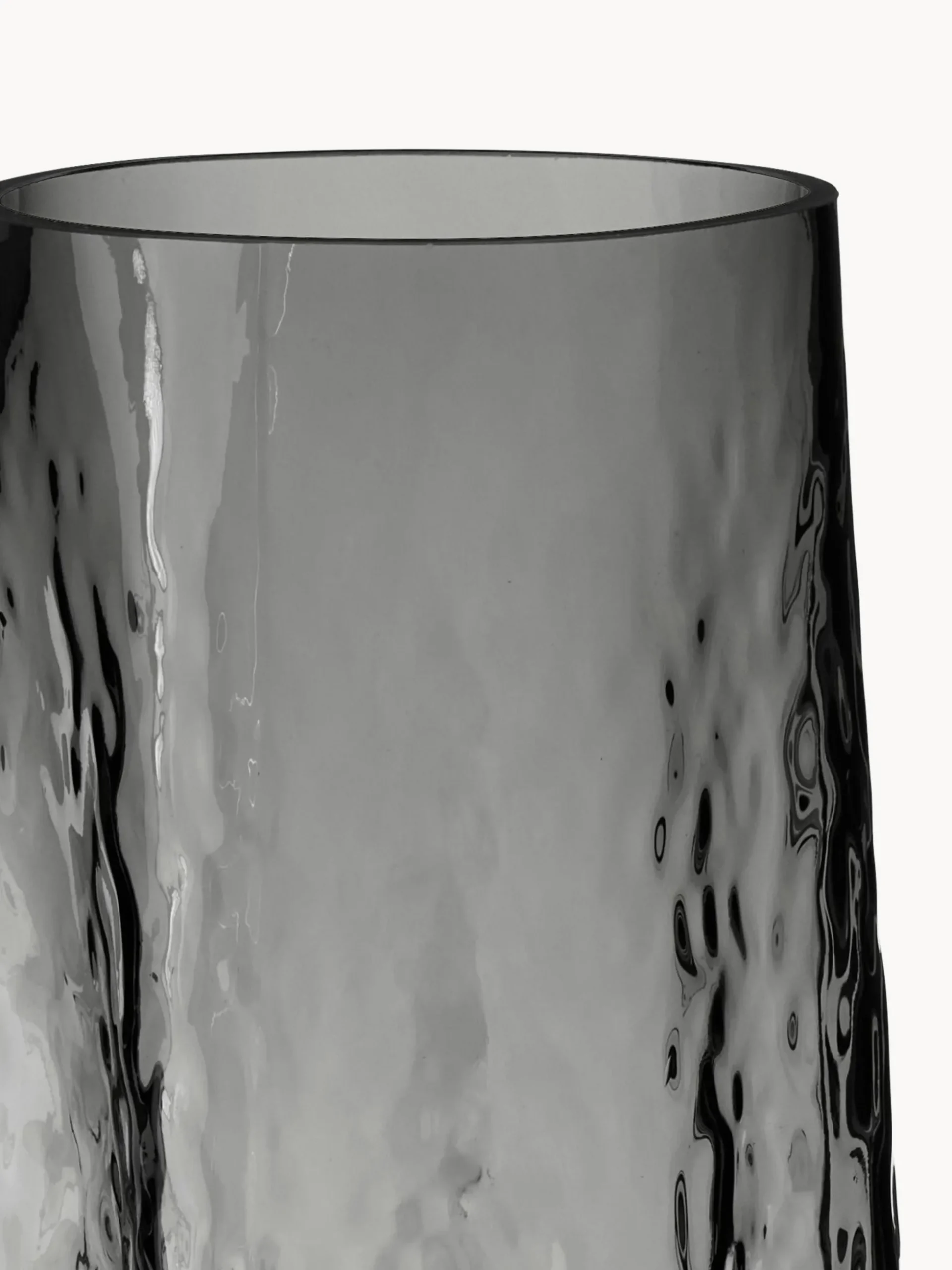 Vaso in vetro soffiato con superficie strutturata Gry, alt. 30 cm