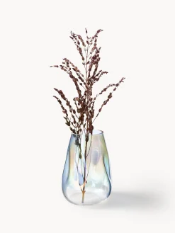 Vaso in vetro soffiato iridescente Rainbow, alt. 26 cm