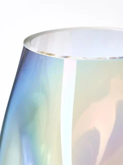 Vaso in vetro soffiato iridescente Rainbow, alt. 26 cm
