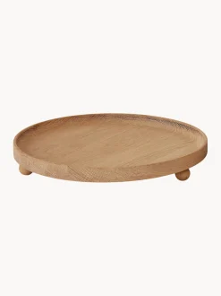 Vassoio da portata rotondo in legno di quercia Inka