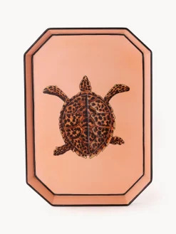 Vassoio decorativo dipinto a mano con motivo tartaruga Fauna
