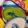 Vassoio decorativo dipinto a mano con motivo granchio Fauna