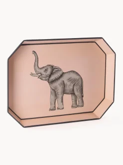 Vassoio decorativo dipinto a mano con motivo elefante Fauna