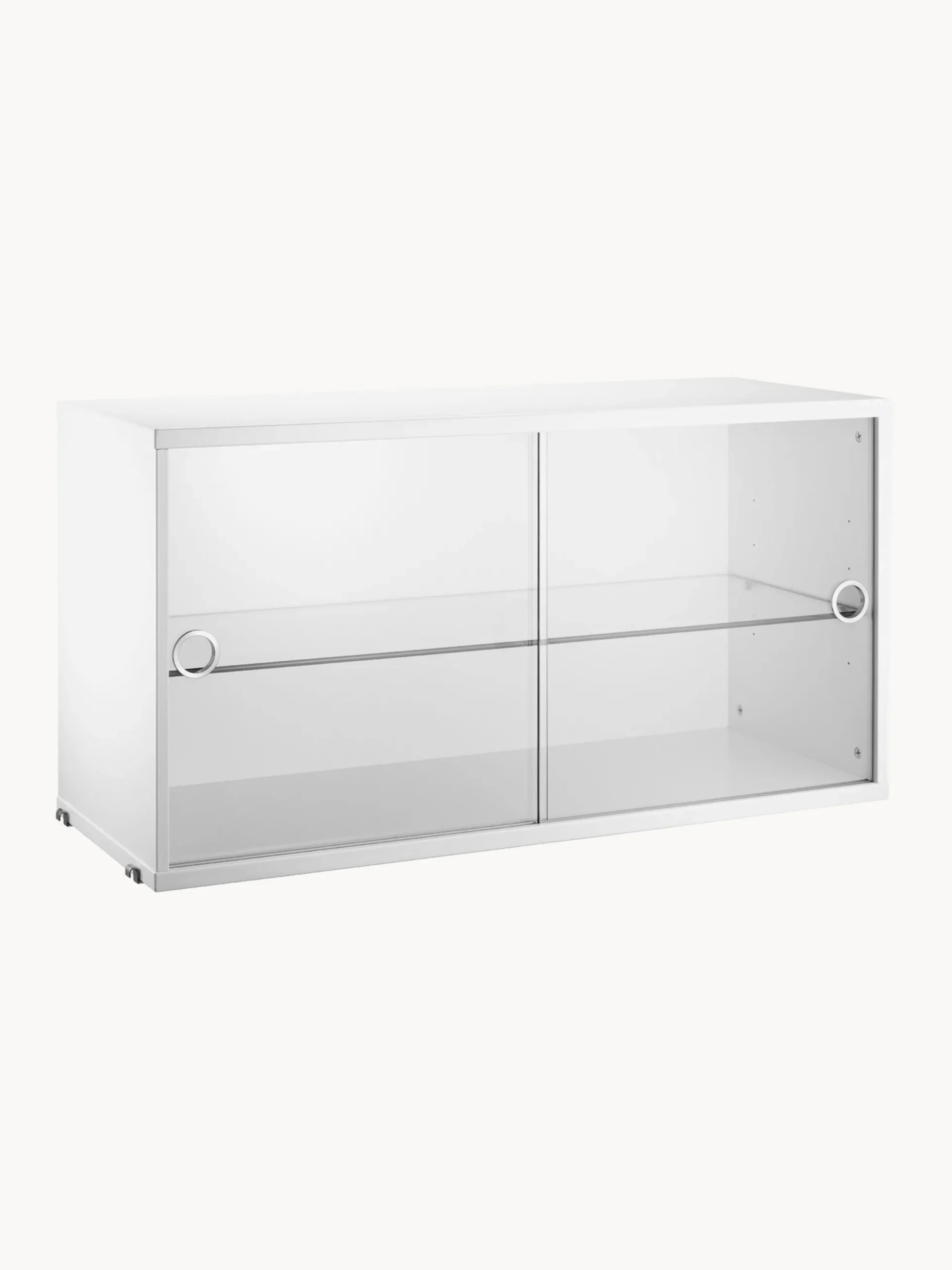 Vetrina con ante battenti in vetro String System, larg. 78 x prof. 30 cm
