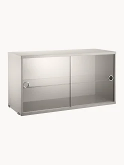 Vetrina con ante battenti in vetro String System, larg. 78 x prof. 30 cm