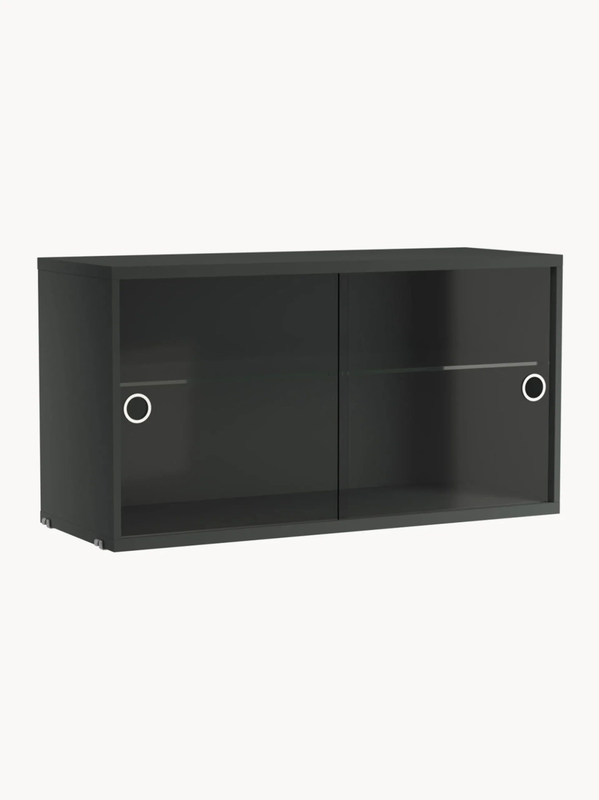 Vetrina con ante battenti in vetro String System, larg. 78 x prof. 30 cm
