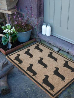 Zerbino in fibra di cocco con cani Dachshund